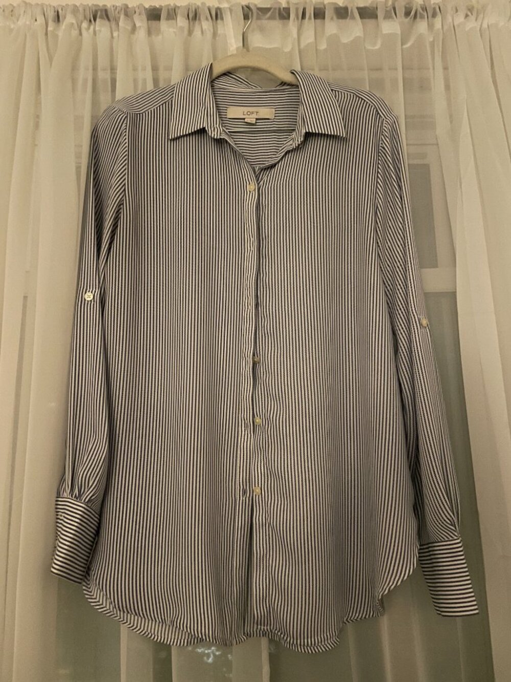 striped button down